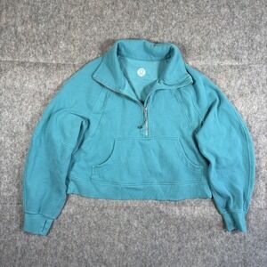 Lululemon Half Zip Scuba Women's Funnel Neck M/L Blue Athleisure LWLW3FJ65
